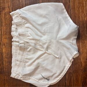 Nike White Athletic Shorts Lightweight Elastic Waist